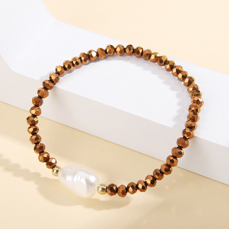 1 Piece Simple Style Geometric Glass Plating Unisex Bracelets