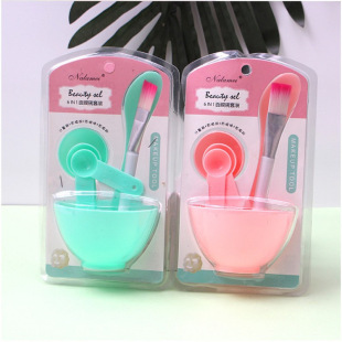 Beauty tool set DIY mask bowl film adjusting stick soft hair makeup brush 6-piece set Holder household spoon mask Bowl set