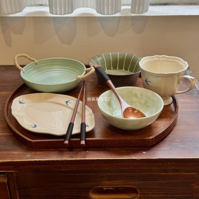 Boss Lady of Leisure Life: Yan Yu Chun Qing Breakfast Bowl and Plate Set Tableware Set for One Person, Suitable for Afternoon Tea
