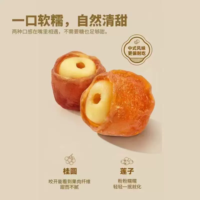 Longan-Wrapped Lotus Seed Snack (Gui Yuan Bao Lian Zi) — 500g Dried Fruit & Herb Treat overview