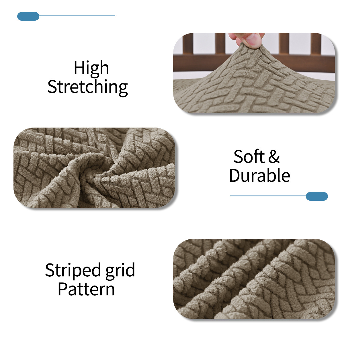 Funda de taburete elástica doble a cuadros antideslizante de Amazon con hebilla, juego de cojines de jacquard para silla, funda para silla