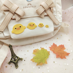 Nana-style cute cartoon yellow duck embroidery hair clip DIY decoration for children's clothes patch sticker with self-adhesive back glue