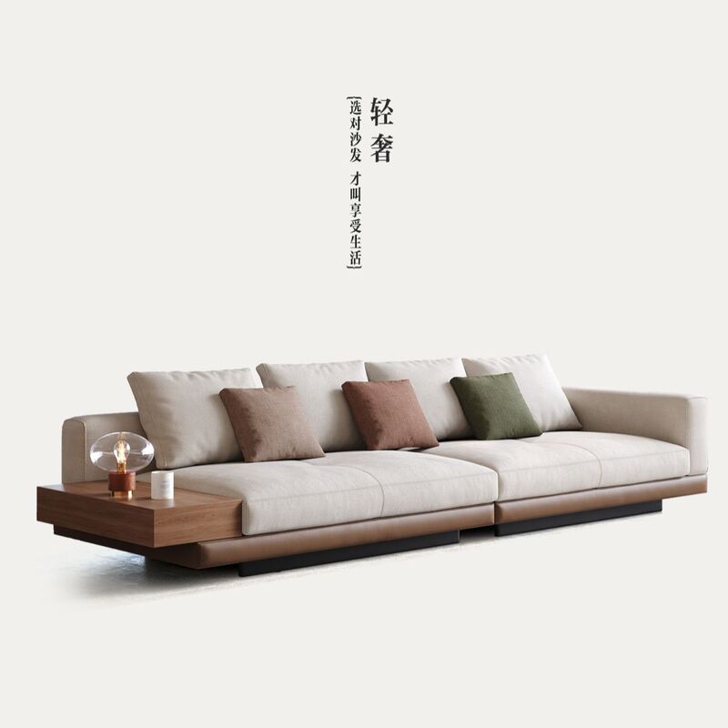 Connery Cotton and Linen Fabric Sofa High-End Italian Minimalist Small Apartment Living Room Guest House Hotel Leather Sofa