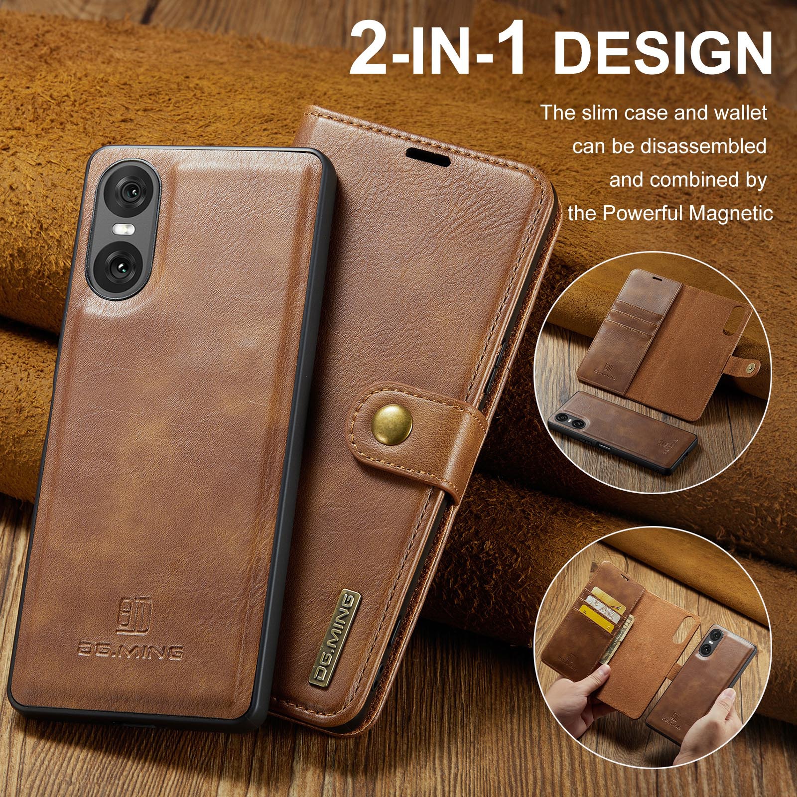 For Sony Xperia 10 VI Mobile Phone Case Xperia 1 VI 2-in -1 Split Leather Case 2024_voghion.com