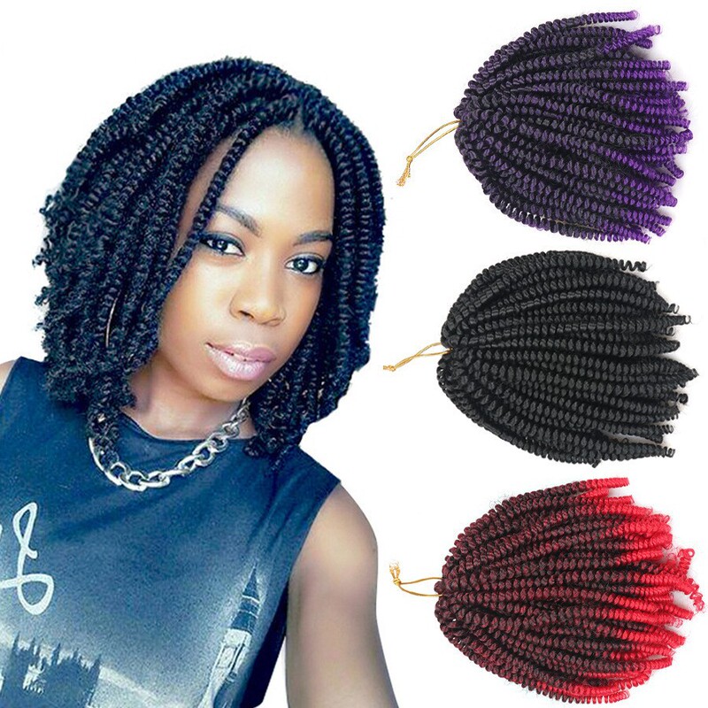 Synthetic Fiber Wig Factory Crochet Hair Spring Twist Small Spring Braids Coiled Curly in Stock Cross-Border Hot Sale Wholesale