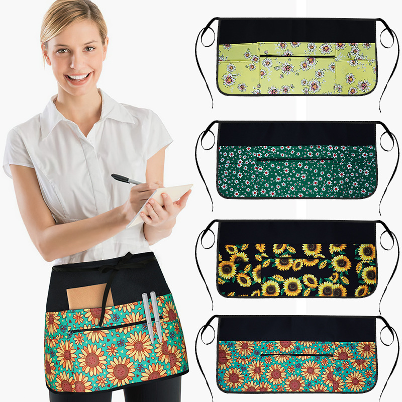 Factory cross-border supply half waist apron waterproof oil-proof splash-proof half waist Kitchen home cooking and dining work clothes