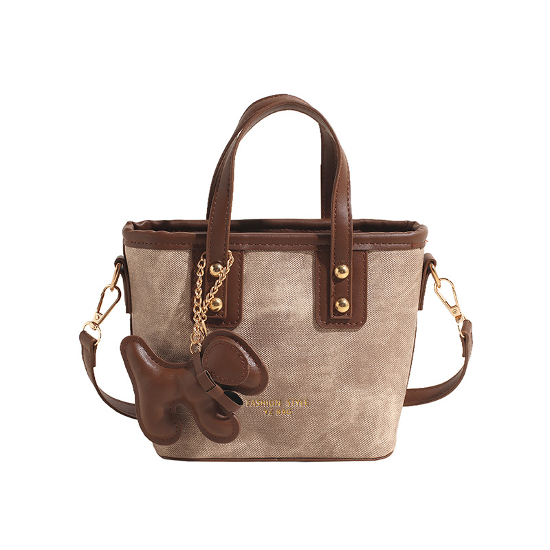 Bolso de Crowdsourcing femenino de alta textura 2025 nuevo bolso de hombro único de moda y lujo bolso de cubo portátil