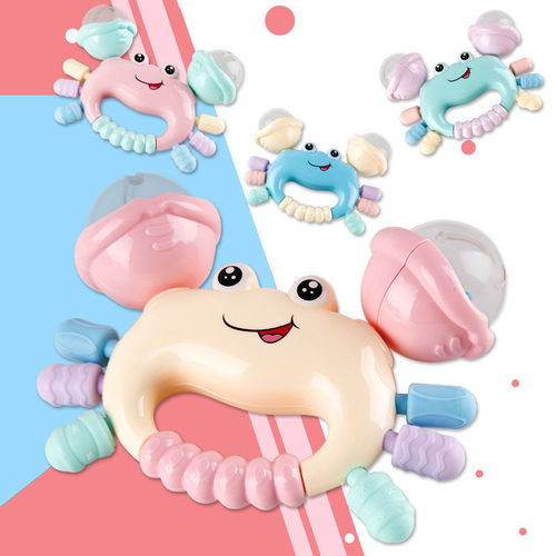 Teether gum rattle for infants, suitable for newborns, 0-6-12 months, 1-year-old babies, developmental education, early childhood soothing toy