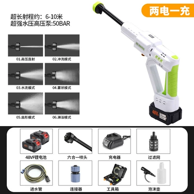 Portable car washer Car Washer Household High-Power High-Pressure - two-electricity-and-one-charge-48vf