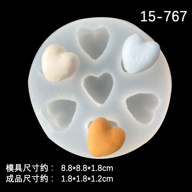 Tridimensional Pequeño amor Día de San Valentín pastel de chocolate decoración ritmo seco en forma de corazón fondant herramienta para hornear molde de silicona