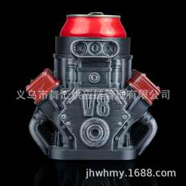 跨境机械朋克 V8 发动机罐架 工业风桌面饮料收纳架