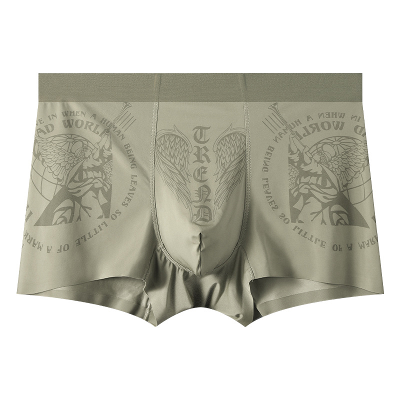 Calzoncillos de seda de hielo para hombre, calzoncillos bóxer de tendencia de primavera 7A, antibacteriano, transpirable y cómodo, calzoncillos deportivos sueltos de cintura media