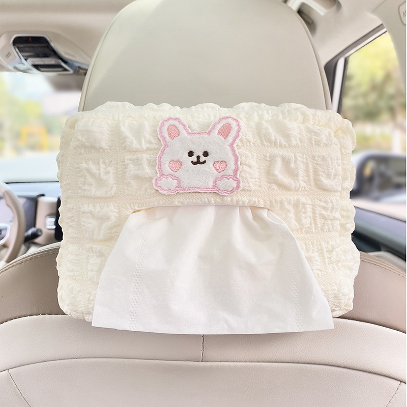 Caja de pañuelos para coche linda y sencilla caja de dibujo para coche colgante barandilla de almacenamiento de alta calidad suministros de decoración de coche