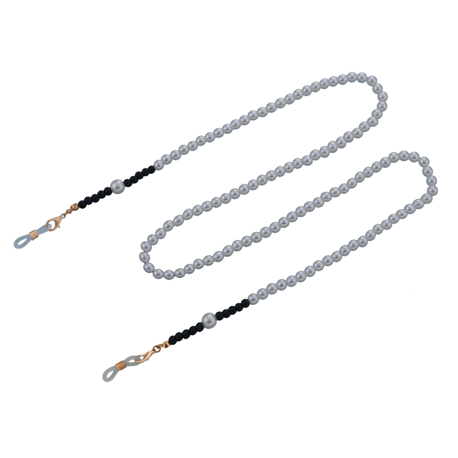 European And American Jewelry Women's White Pearly Glasses Chain Personality Temperament Simple Mask Accessories