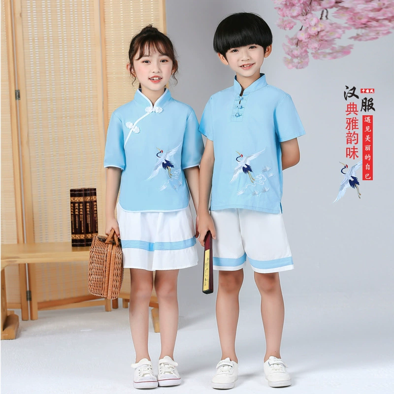 Униформа для детского сада, летняя одежда, детская одежда в китайском стиле, униформа для выступлений в китайском стиле, униформа для начальной школы 2021.
