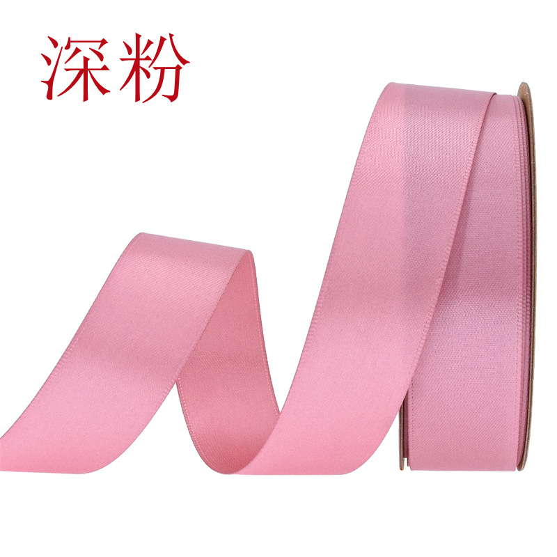 Transfronterizo 2.5 cinta de poliéster de cifrado doble cara cinta de seda mate vestido de boda decoración regalo de flores embalaje cinta forjada 25m