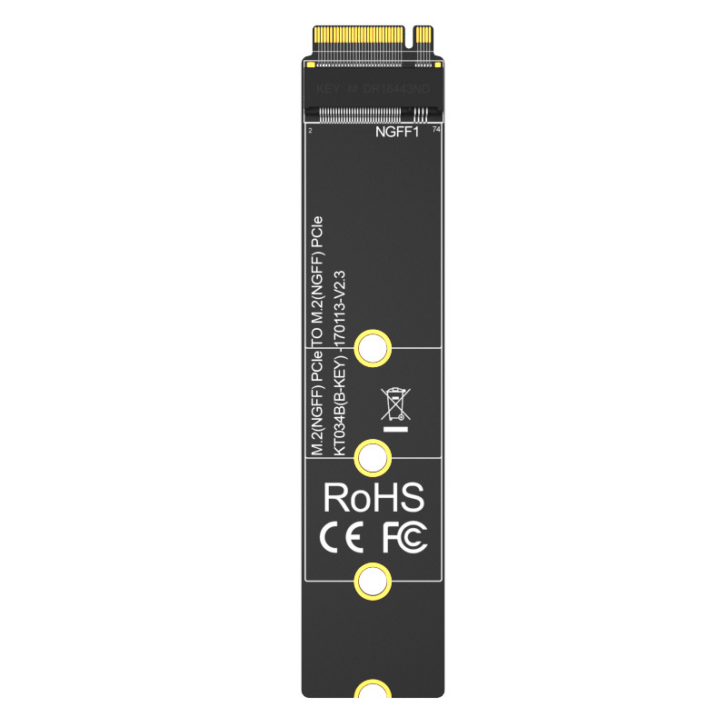 McWo KT034 M.2 NVME/NGFF SSD prueba de grado industrial tarjeta adaptador de soporte de tarjeta de protección de disco duro