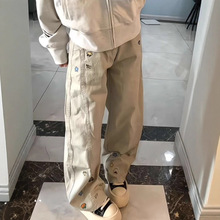 2025秋冬新潮流美式复古阔腿牛仔裤女刺绣宽松显瘦卡通辣妹长裤潮