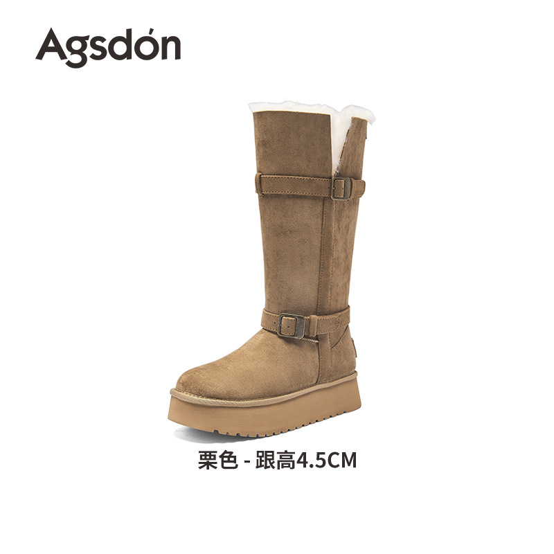 Botas de nieve de fondo grueso para mujeres 2025 nuevo otoño invierno con zapatos de algodón grueso no más altos que la rodilla