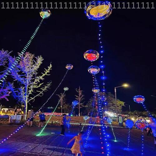 Flying doll kite balloon Internet celebrity floating wave ball with lights, night lights, light string, kite stall inflatable ball