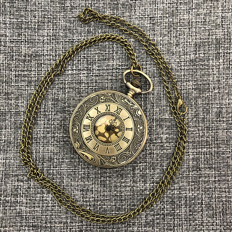 Exam Men's Pocket Watch Mechanical Antique Children's Student American Little Girl Pendant Watch Retro Style Can