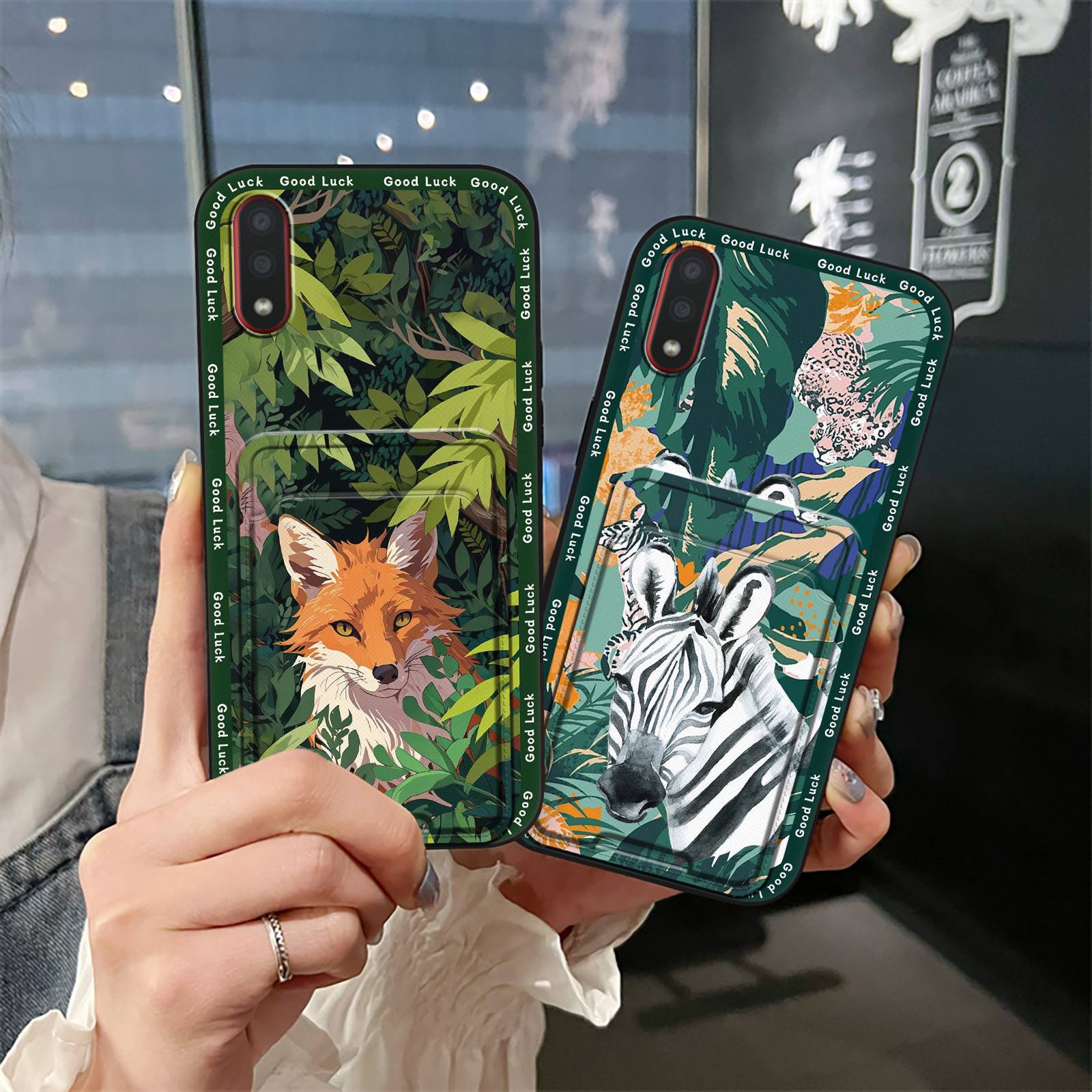 适用三星手机壳男女款简约散热软壳可爱放照片创意卡套新款萌宠