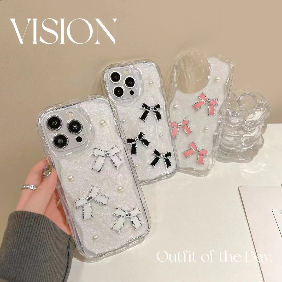 Gel Dropping for Apple 14promax Pearl Huawei Pura70 Bow Mate50/60 Couple Phone Case