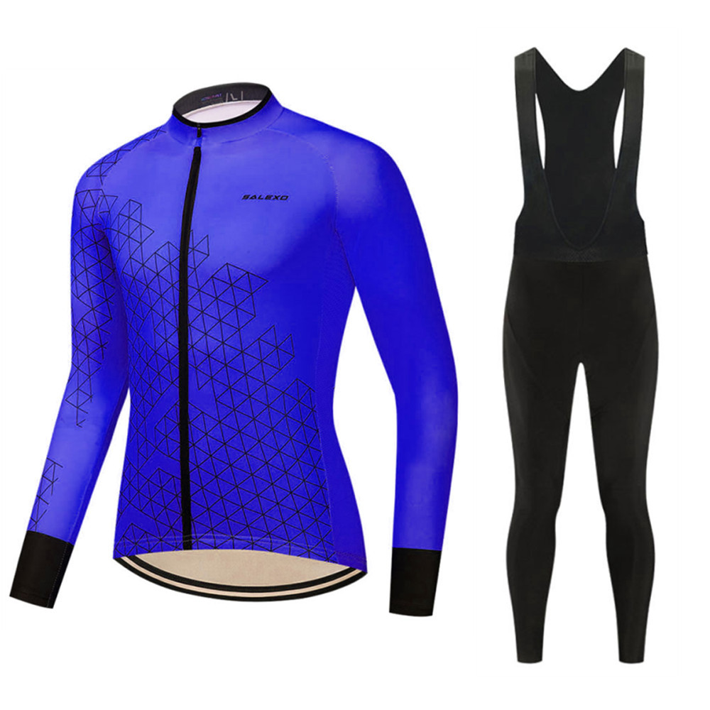 Cross-border New Spring and Autumn Car Team Version Men's Long Sleeve Riding Suit Quick-drying Breathable Strap Men's Suit