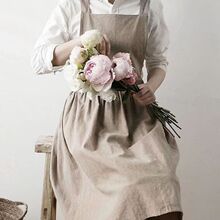文艺纯棉学院围裙女种花新款美术罩衣做饭家用日系上班工作服围腰