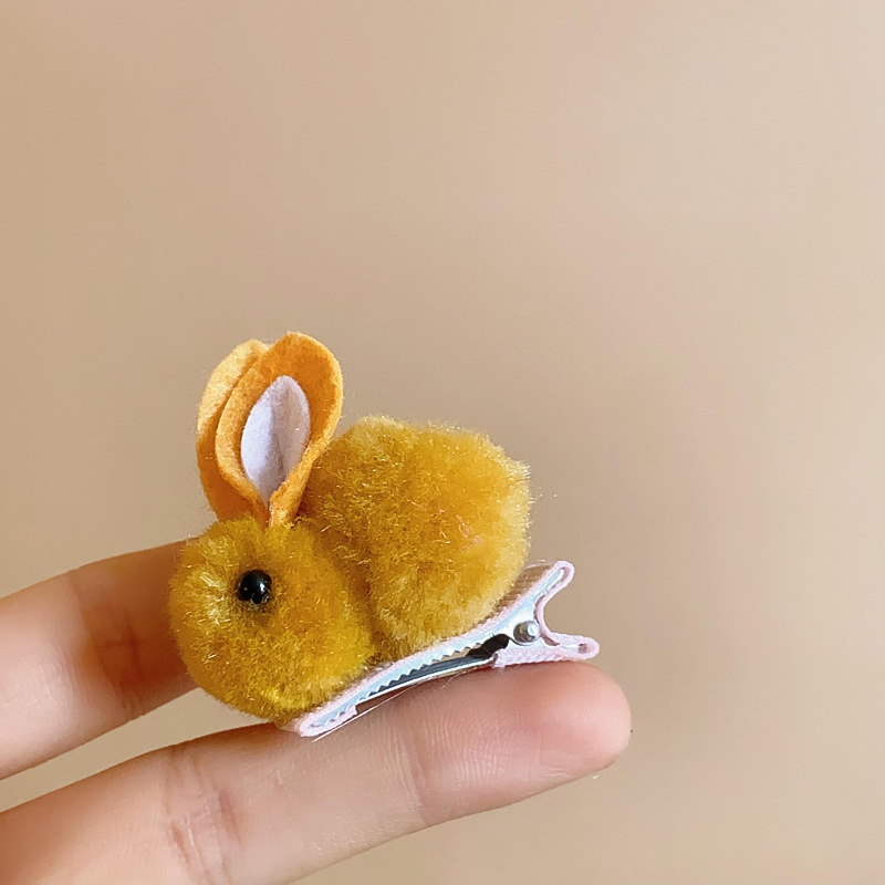 Rabbit, Mouth Pattern All Seasons Season Cute Sweet Korean Style Women's Rabbit Mouth Alloy Plush Hair Clip