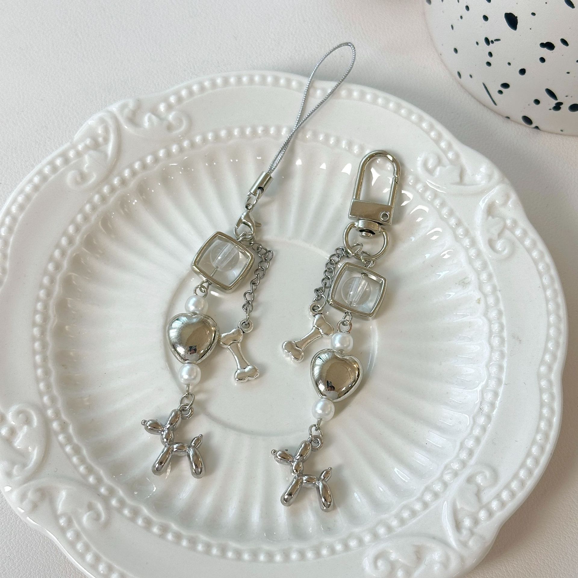 Korean Bleo Dog Mobile Phone Chain Worker Beaded Key Chain Goo Ben Hanging Chain Cute Girl Goo Ben Chain Card Book Camera Pendant