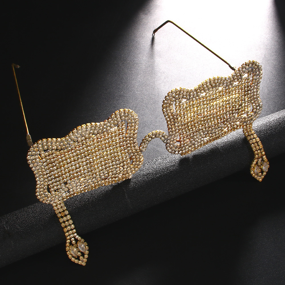 Marco de gafas cuadrado retro personalizado hip hop Marco de gafas rhinestone europeo y americano marco de la calle tiro accesorios versátiles marco del ojo femenino