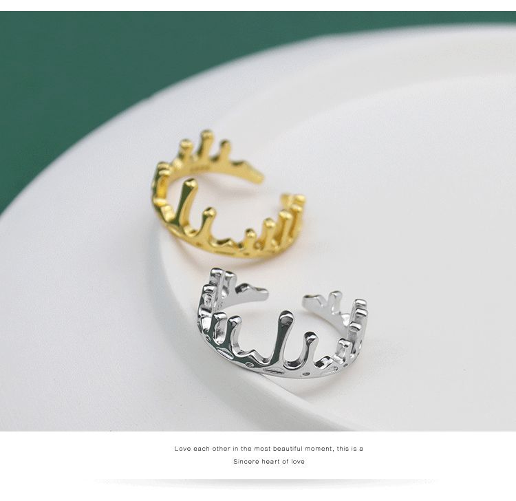 Korean version of the crownshaped opening adjustable irregular finger ringpicture12