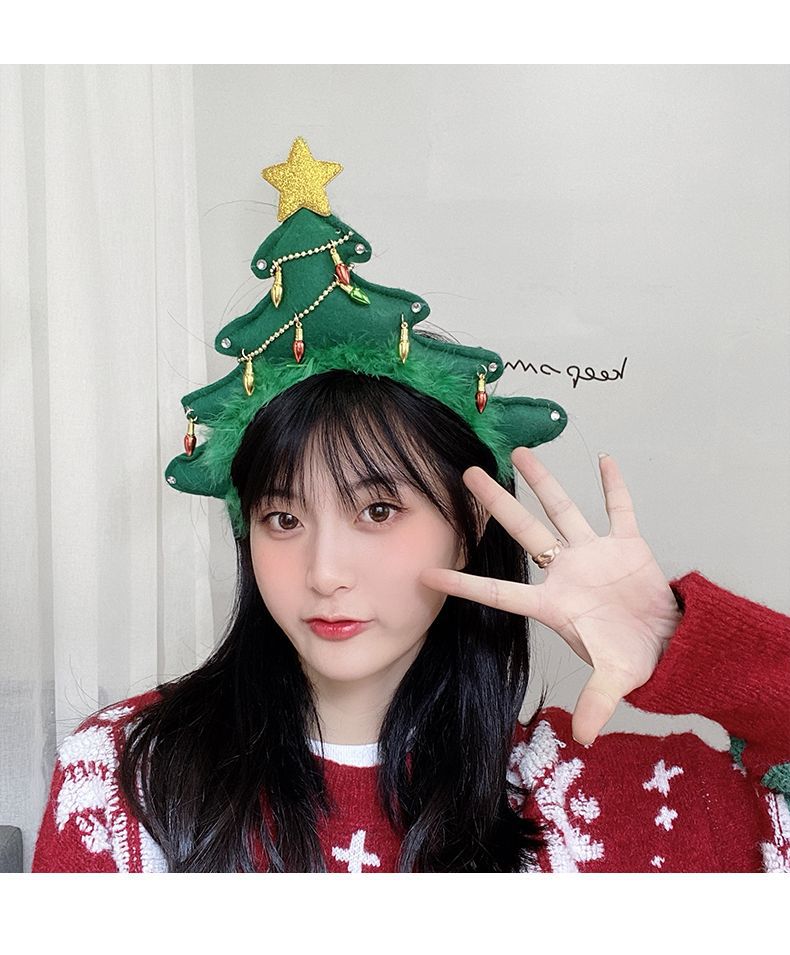 Cute Christmas Christmas Tree Cloth Hair Band display picture 1