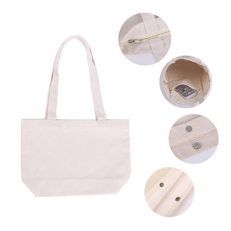 Bolsa de lona personalizada al por mayor artística creativa publicidad bolsa de lona en blanco en stock bolsa de algodón para estudiantes logotipo imprimible