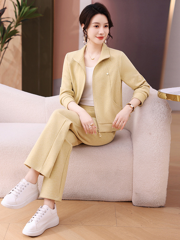休闲开衫卫衣运动套装女士春秋2025新款爆款妈妈装时尚减龄两件套|undefined