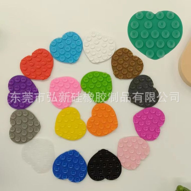 心形吸式手机壳支架适用于手机壳的免胶28粒方形硅胶吸盘手机支架|undefined