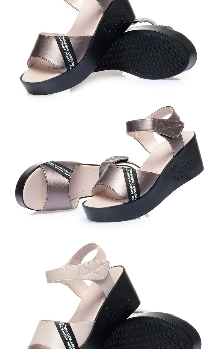 Sandal nữ đế xuồng đế dày mùa hè size lớn — đen chi tiết 16