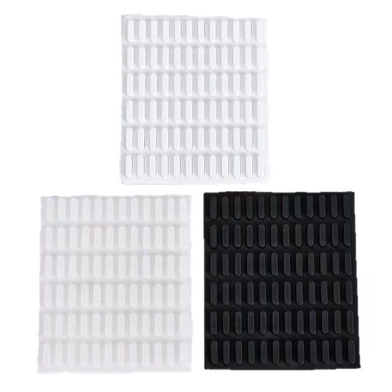Black Oval Silicone Pad Computer Keyboard Long Silicone Anti-Collision Granules Laptop Base Non-Slip Foot Pad