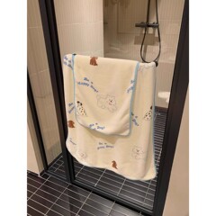 子犬バスタオル卸売 2 点セットコーラルベルベット増粘吸水速乾非脱落家庭用洗顔バスタオル