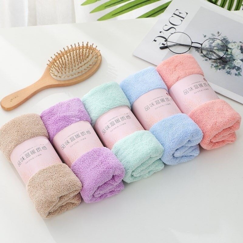 5-Pack of Super Absorbent, Lint-Free Household Towels for Washing Face and Bathing, Coral Fleece Towels for Drying Hair, Better Than Pure Cotton