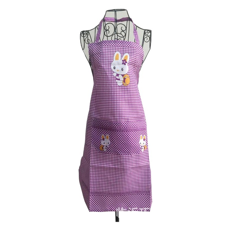 Factory Polyester Apron Summer Apron Adult Korean Style Work Clothes Logo Hotel Gift Little White Rabbit Kitchen Apron