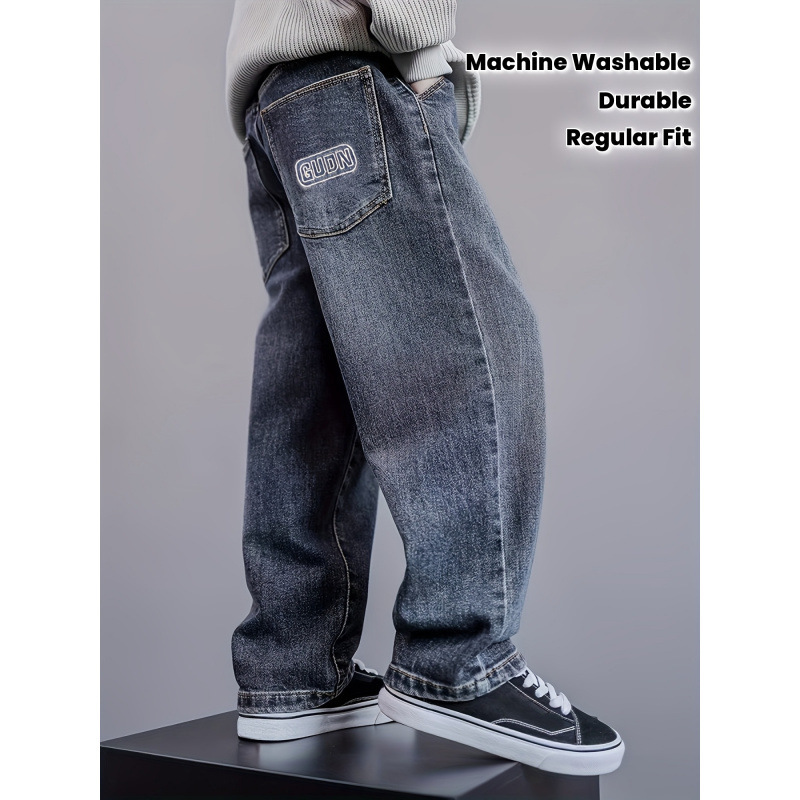 Temu Overseas Warehouse New Dropshipping Boys' Trousers Jeans Classic Regular Fit Long Formal