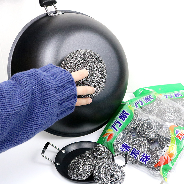Steel wire ball brush pot iron wire ball wash dishes to remove oil stainless steel household cleaning ball does not drop silk