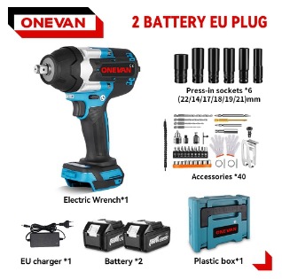 배터리 2개 및 충전기 1개 + 액세서리 44세트(1300mah) 파란색 플라스틱 상자