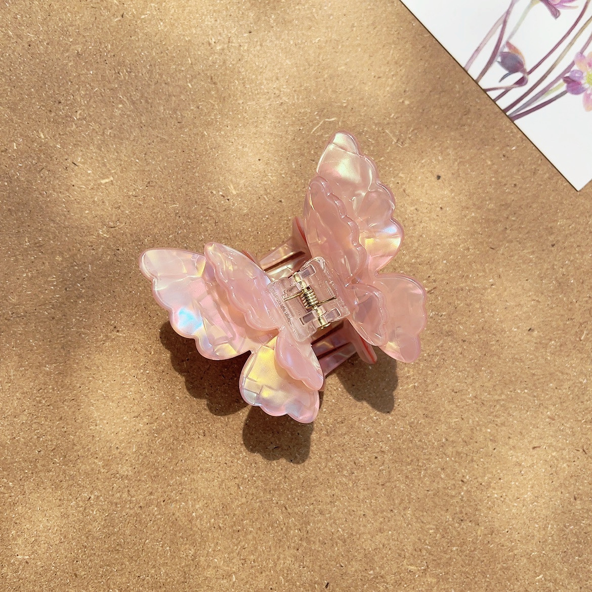 24g Weight Hair Claws Hair Accessories Type 1 Piece Quantity Holiday, Daily Occasion Acrylic, Acetic acid sheets Material Butterfly Pattern Women's Gender Sweet Style Sweet Women's Butterfly Arylic Acetic Acid Sheets Hair Claws 3