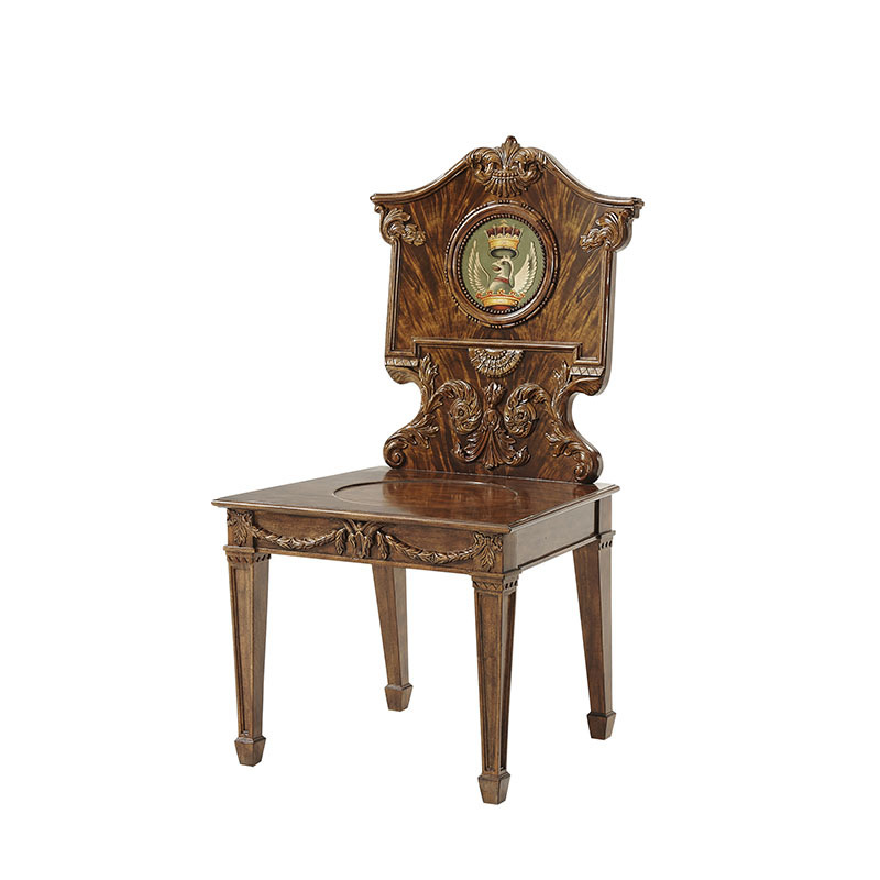 Lacasa French Retro Solid Wood Carved Painted Leisure Chair European Style Royal Single Chair Model Room Villa Book Chair