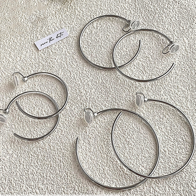 E022001# silver ear clip style diameter 30mm