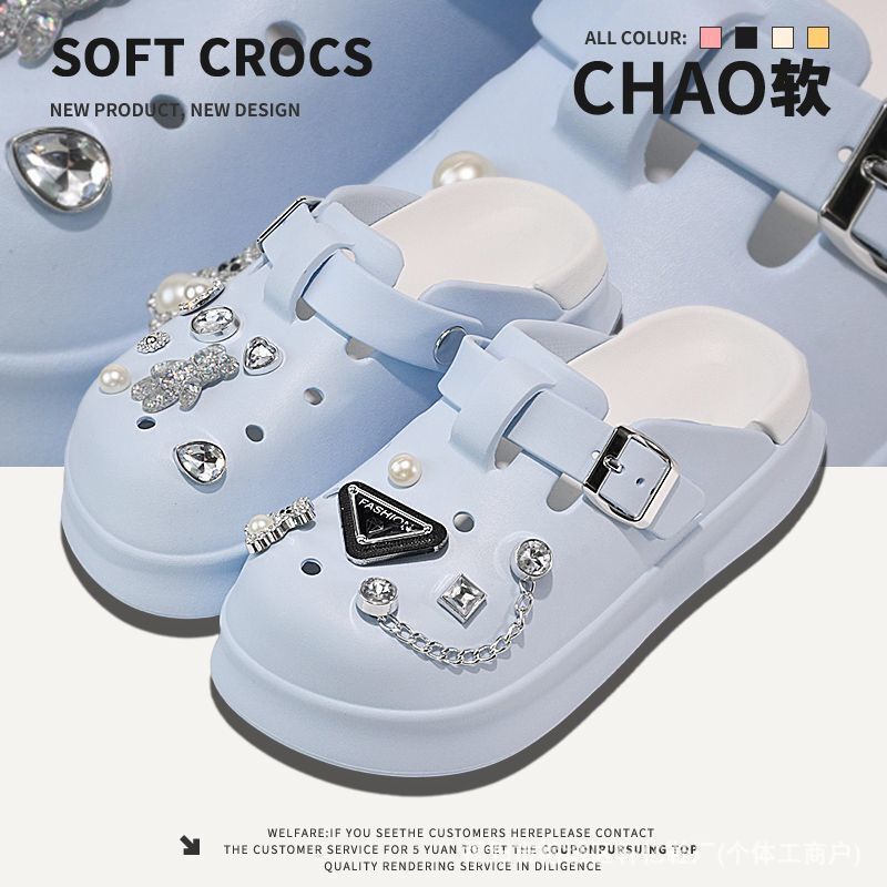 Removable Summer Eva Clogs, Non-Slip Casual Outer Wear, Creative Cartoon Student Baotou Slippers for Women Removable Summer Eva Clogs, Non-Slip Casual Outer Wear, Creative Cartoon Student Baotou Slippers for Women