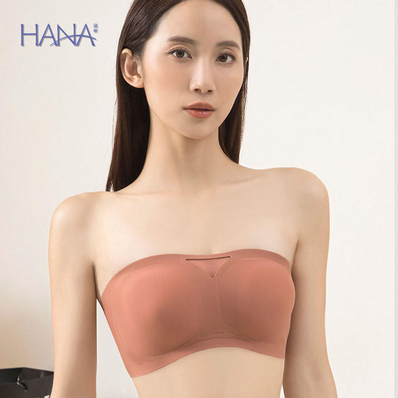 Ropa interior sin tirantes delgada de las mujeres anti-exposición tubo invisible superior ropa interior sin costuras cómodo inalámbrico pequeño pecho empuja hacia arriba el sujetador